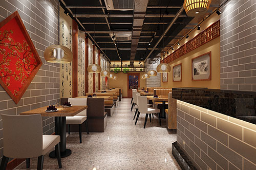 江苏传统中式餐厅餐馆装修设计效果图
