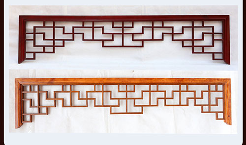 江苏中式花格吊顶门楣挂落仿古落地罩在实际案例中的展示